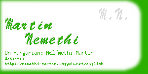 martin nemethi business card